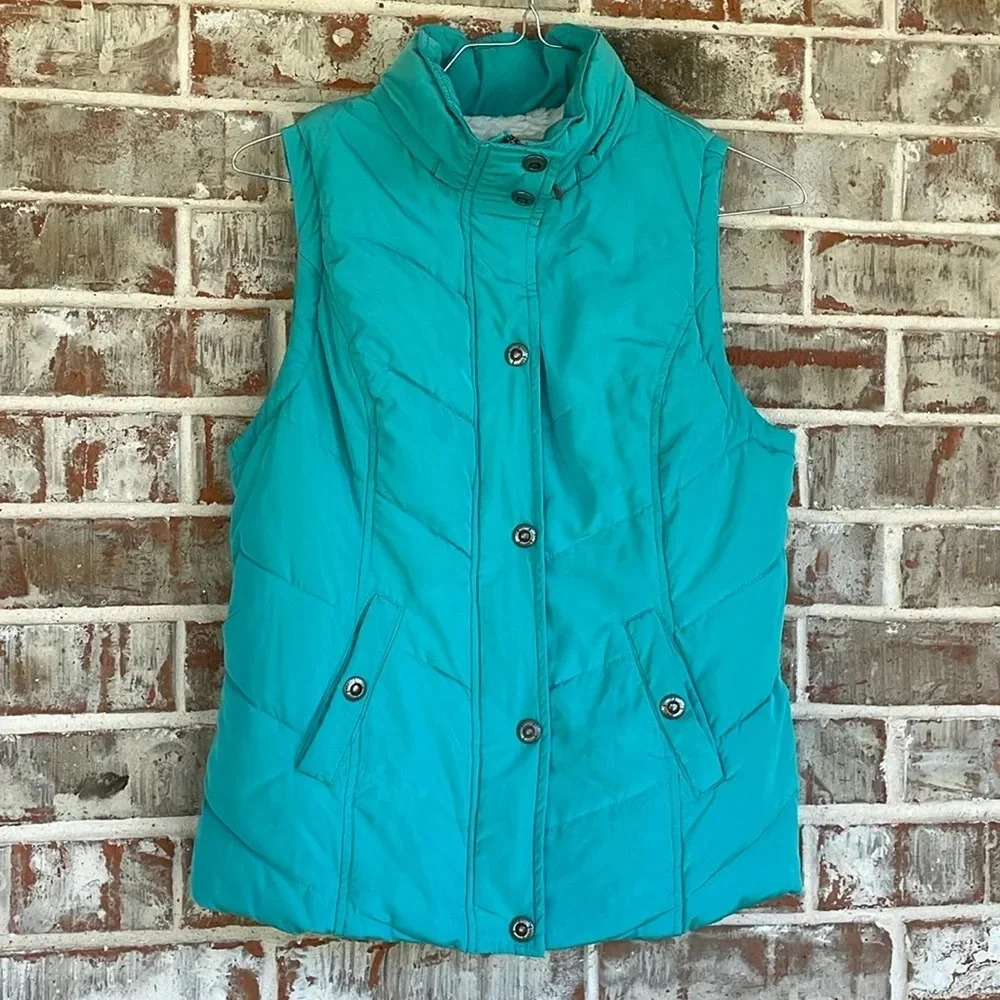 Green Tea Teal Puffer Vest